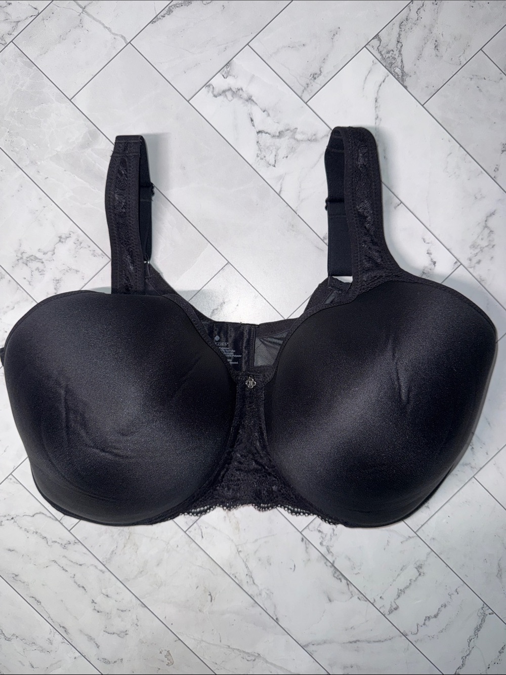 NWT Breezies Natural Curves Full Coverage Contour Wirefree Bra Black 42DDD
